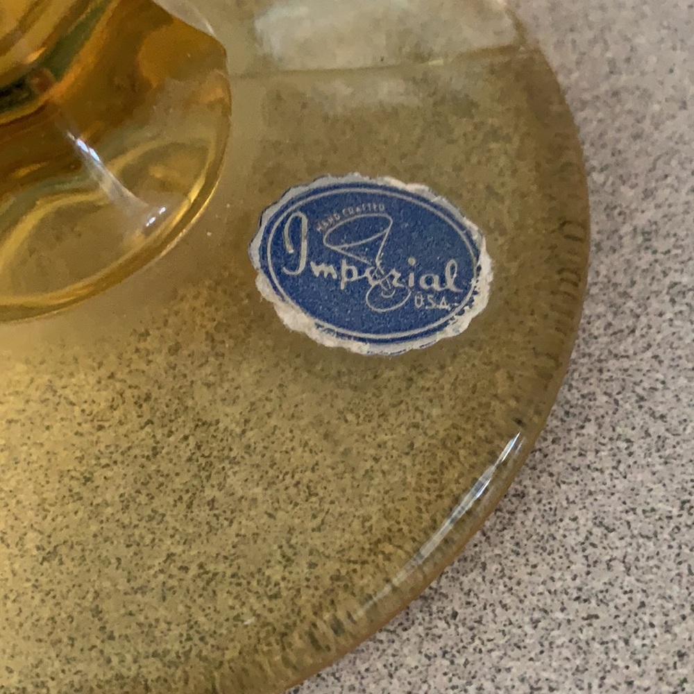 Imperial Amber Pedestal Vase - Picture 3 of 6